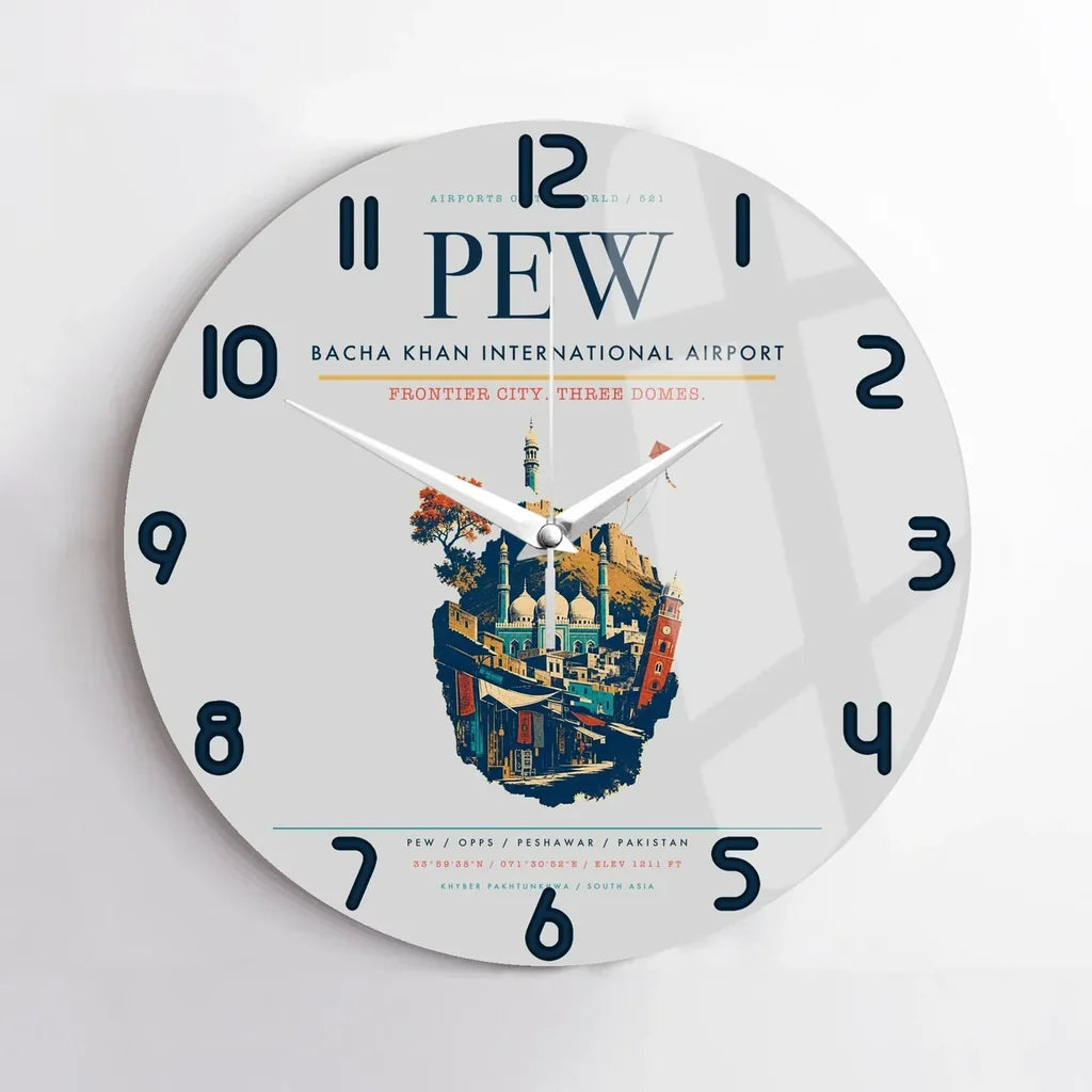 Bacha Khan International Airport PEW Wall-Clock No-Frame - Light Gray