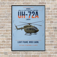 Thumbnail for Airbus UH-72A Lakota vertical canvas print - framed - light blue background