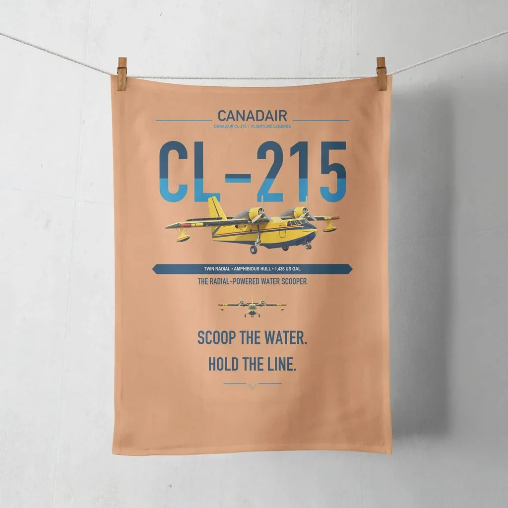 Canadair CL-215 design on orange towel