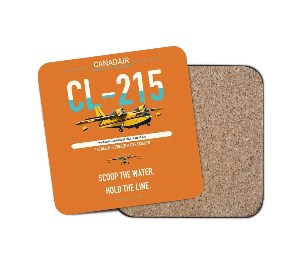 Canadair CL-215 design on orange 1 piece coaster