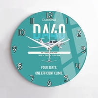 Thumbnail for Diamond DA40 design on turquoise no frame wall clock