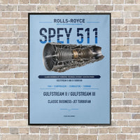 Thumbnail for SPEY 511 vertical canvas print - framed - light blue background