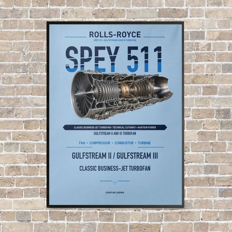 SPEY 511 vertical canvas print - framed - light blue background