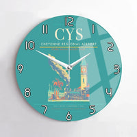 Thumbnail for Cheyenne Regional Airport (CYS) design on turquoise no frame wall clock
