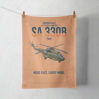 Thumbnail for Aérospatiale SA 330B Puma design on orange towel
