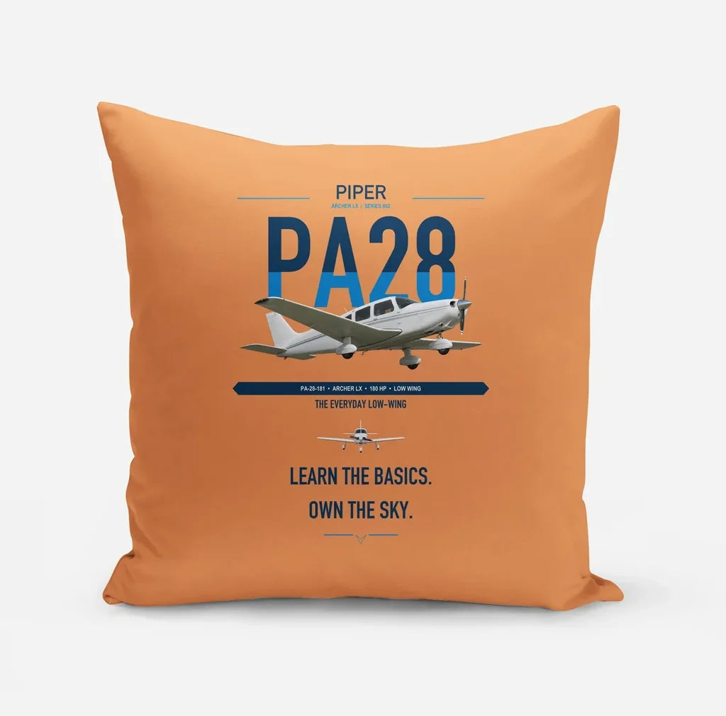 Piper PA-28-181 Archer LX design on orange pillow