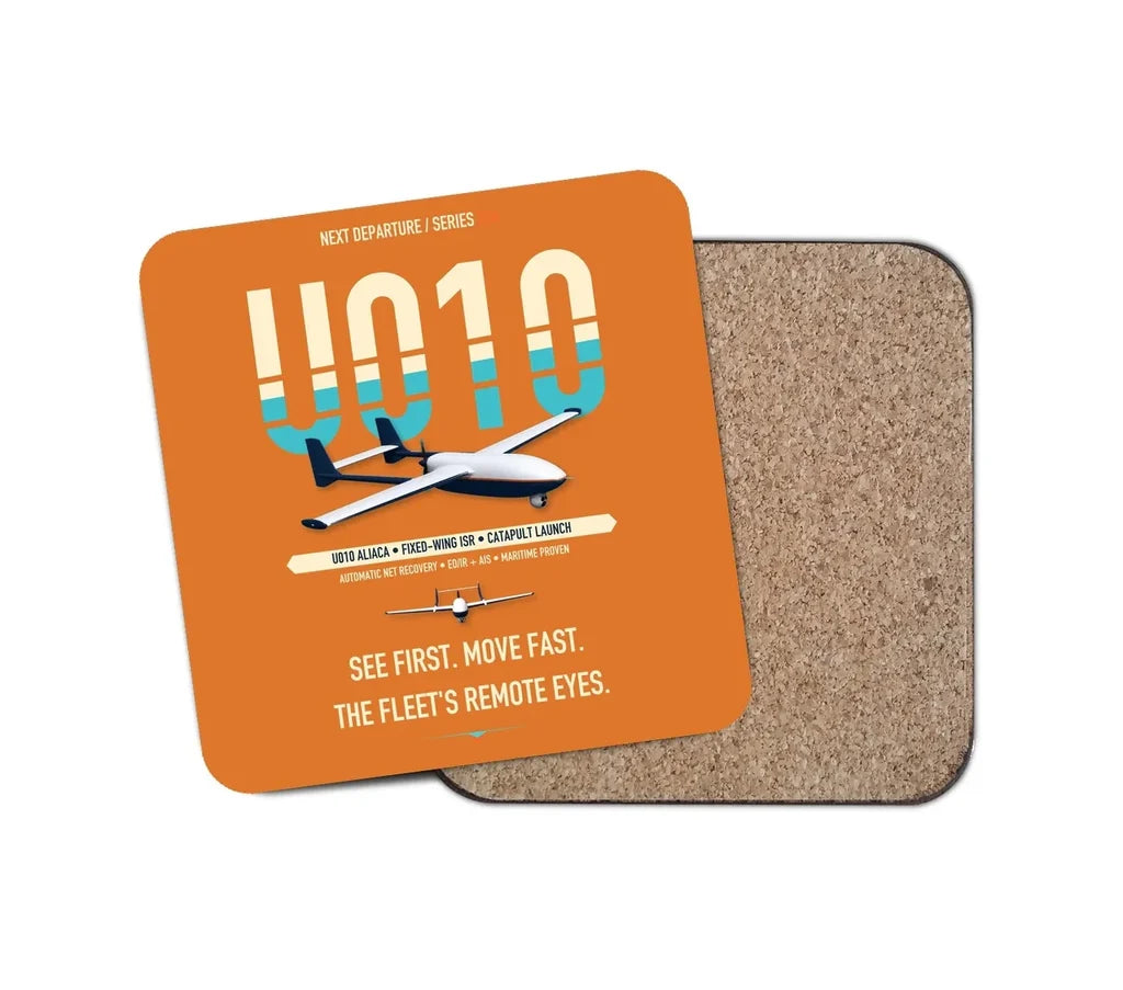 Airbus U010 Aliaca Fixed-wing design on orange 1 piece coaster