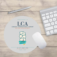Thumbnail for Larnaka International Airport (LCA) design on light gray round mouse pad
