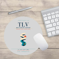 Thumbnail for Tel Aviv Ben Gurion Airport (TLV) design on light gray round mouse pad