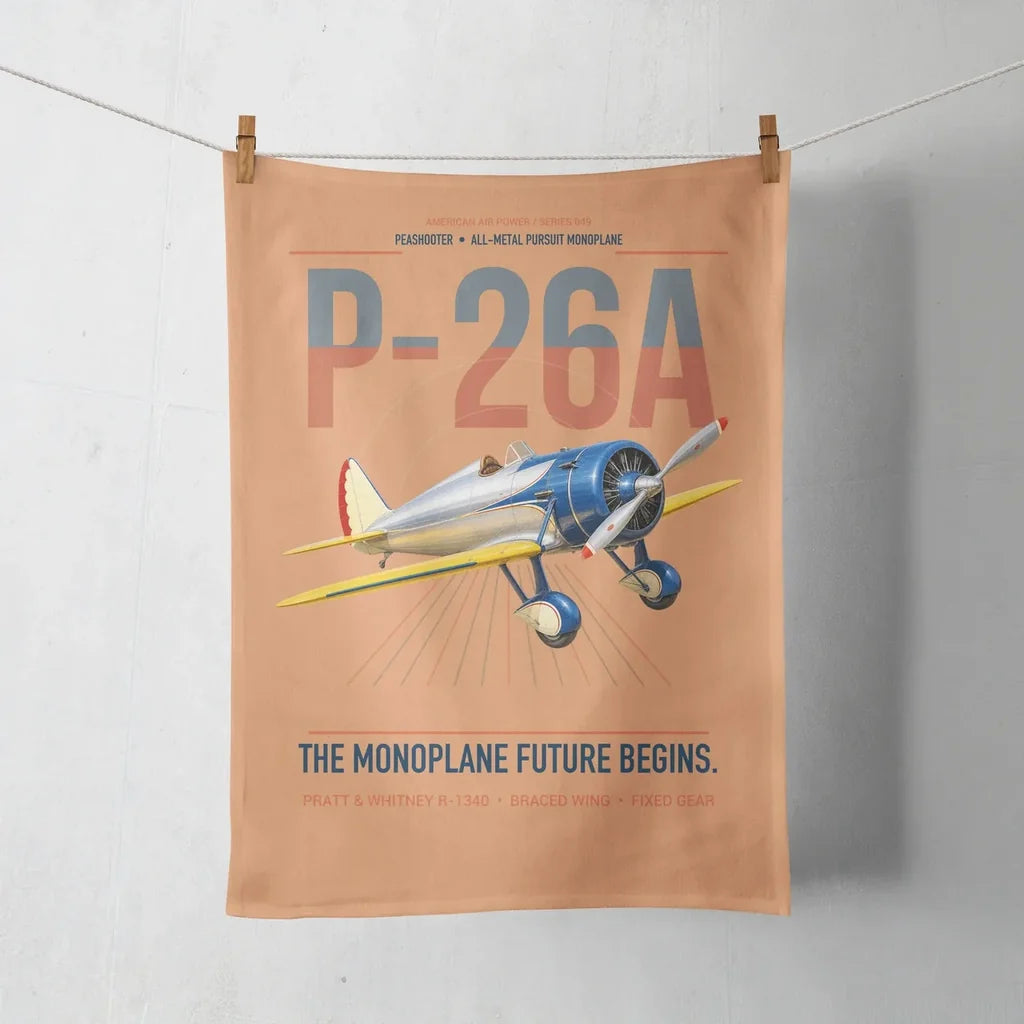 Boeing P-26A Peashooter design on orange towel