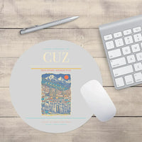 Thumbnail for Alejandro Velasco Astete International Airport CUZ Mouse-Pad Round - Light Gray