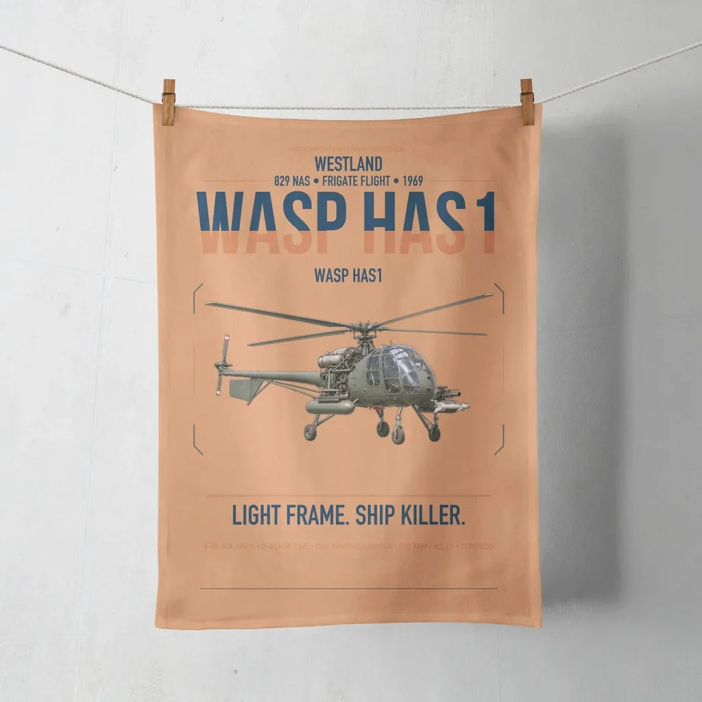 Westland Wasp HAS1 design on orange towel