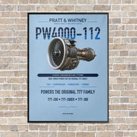 Thumbnail for PW4000-112 vertical canvas print - framed - light blue background