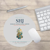 Thumbnail for Sharjah International Airport (SHJ) design on light gray round mouse pad