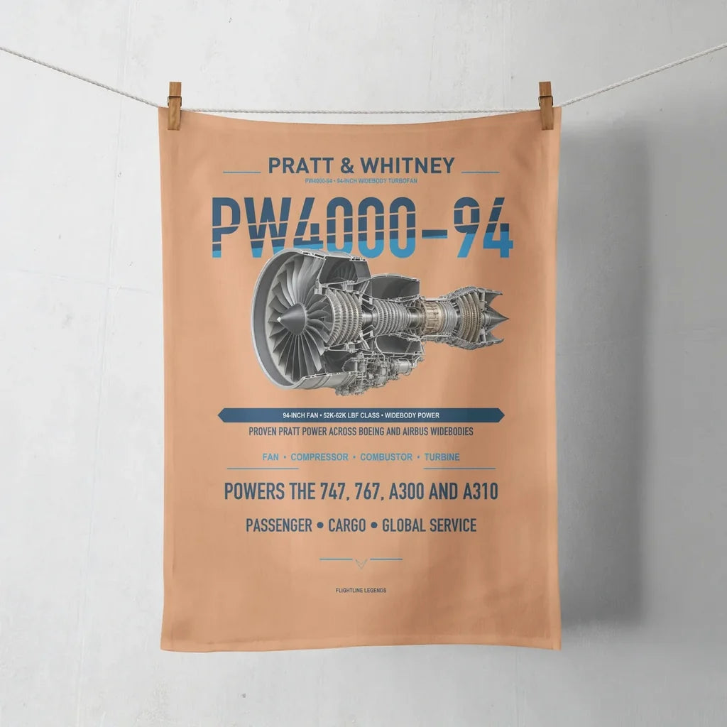 PW4000-94 design on orange towel