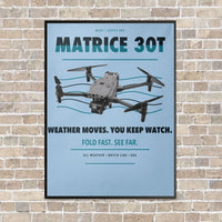 Thumbnail for DJI Matrice 30T vertical canvas print - framed - light blue background