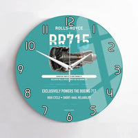 Thumbnail for BR715 design on turquoise no frame wall clock