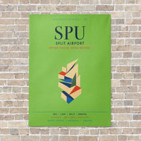 Thumbnail for Split Airport SPU vertical canvas print - no frame - light green background
