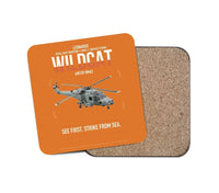 Thumbnail for Leonardo AW159 Wildcat HMA2 design on orange 1 piece coaster