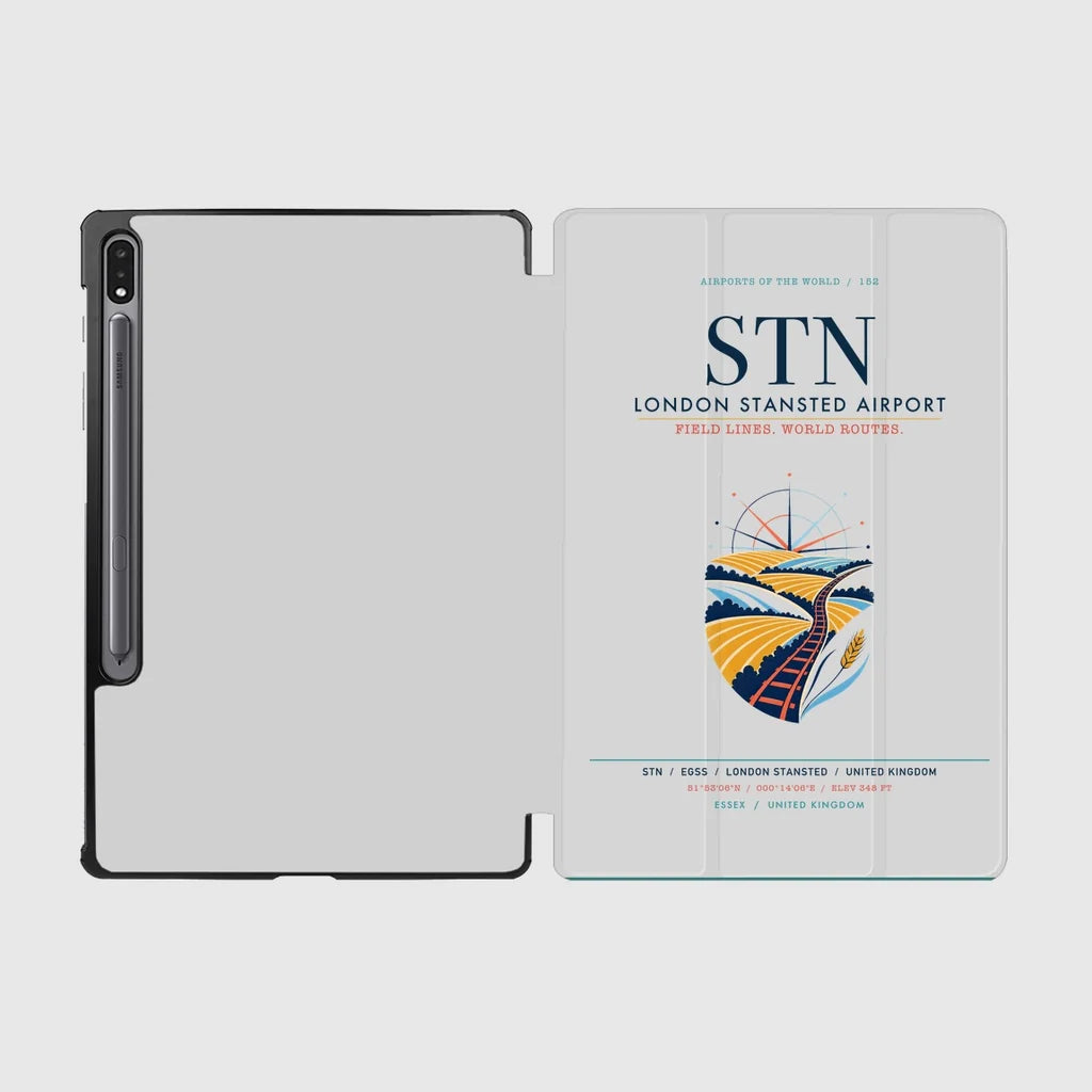 London Stansted Airport (STN) design on light gray samsung tablet tablet case