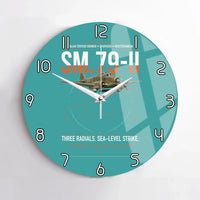 Thumbnail for Savoia-Marchetti SM.79-II Sparviero design on turquoise no frame wall clock