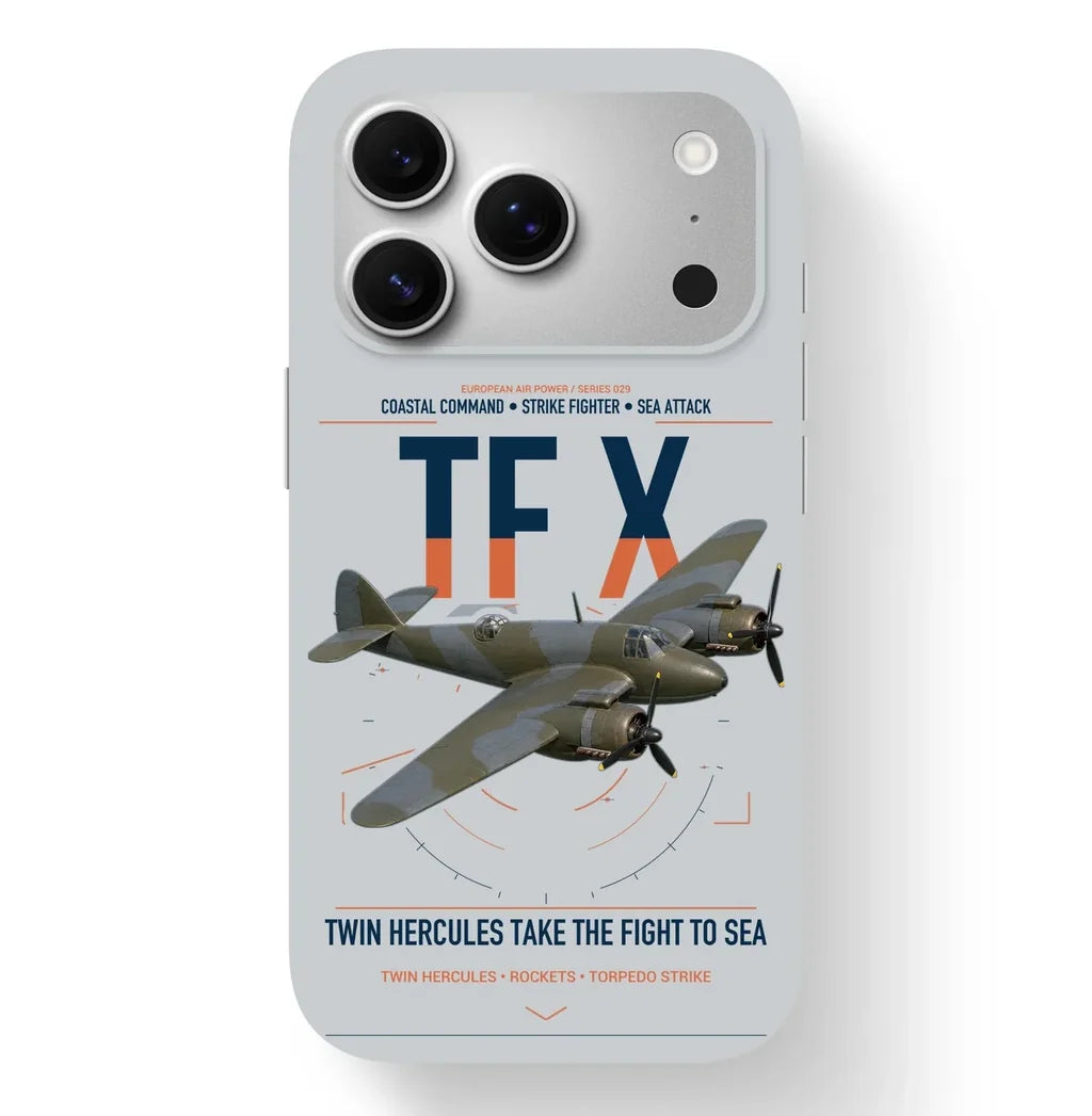 Bristol Beaufighter TF X design on light gray magsafe iphone case, for iPhone 17 Pro