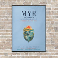 Thumbnail for Myrtle Beach International Airport MYR vertical canvas print - framed - light blue background