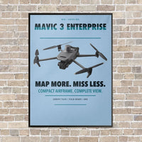 Thumbnail for DJI Mavic 3 Enterprise vertical canvas print - framed - light blue background