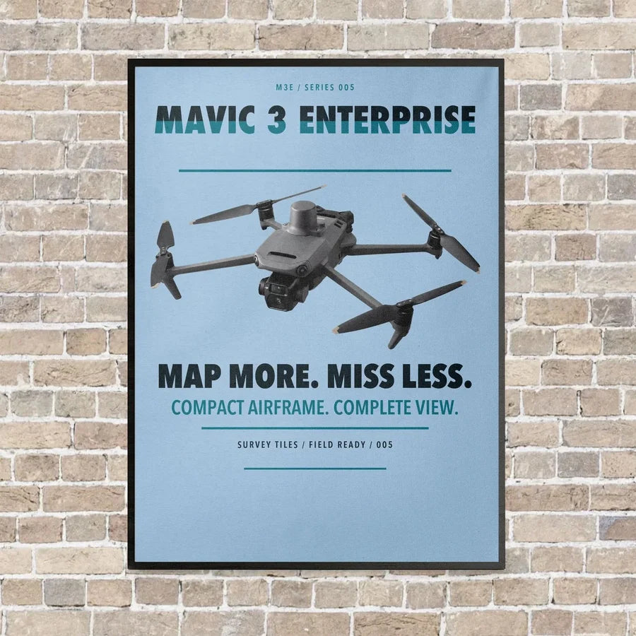 DJI Mavic 3 Enterprise vertical canvas print - framed - light blue background
