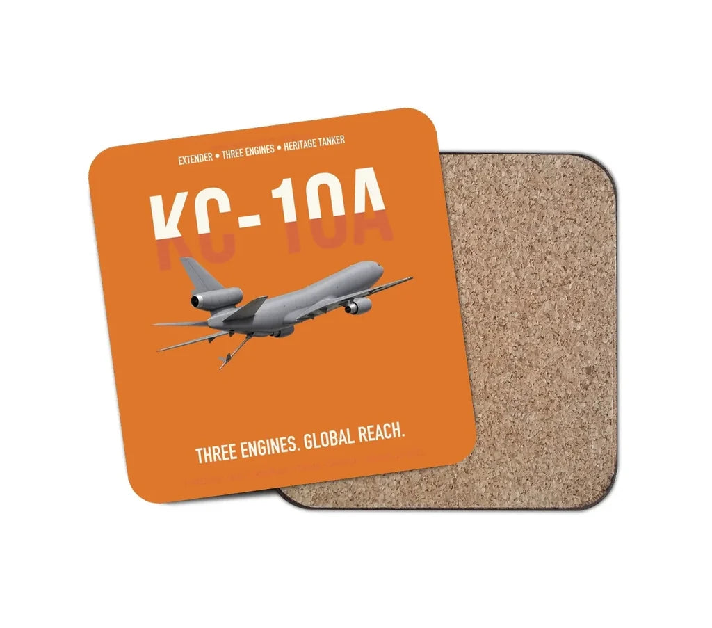 KC-10A EXTENDER design on orange 1 piece coaster