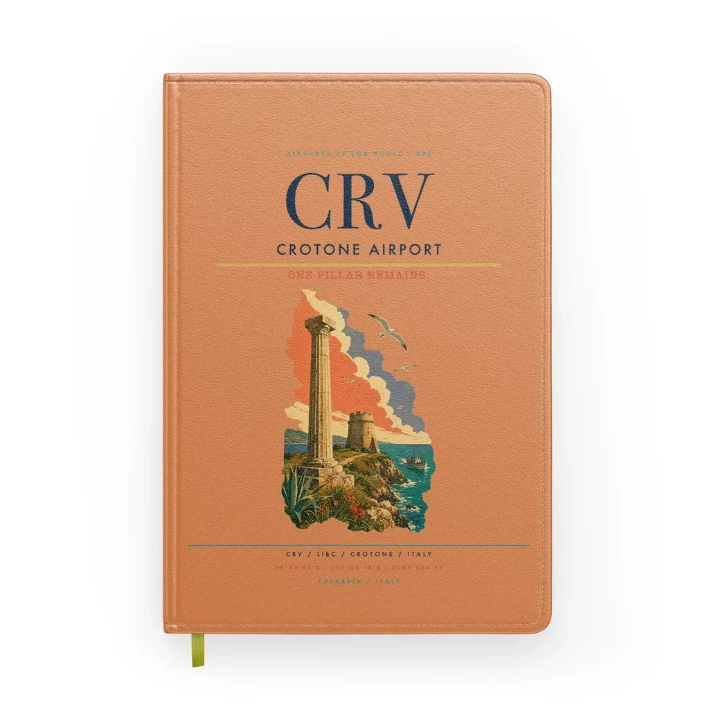 Crotone Airport (CRV) design on orange notebook