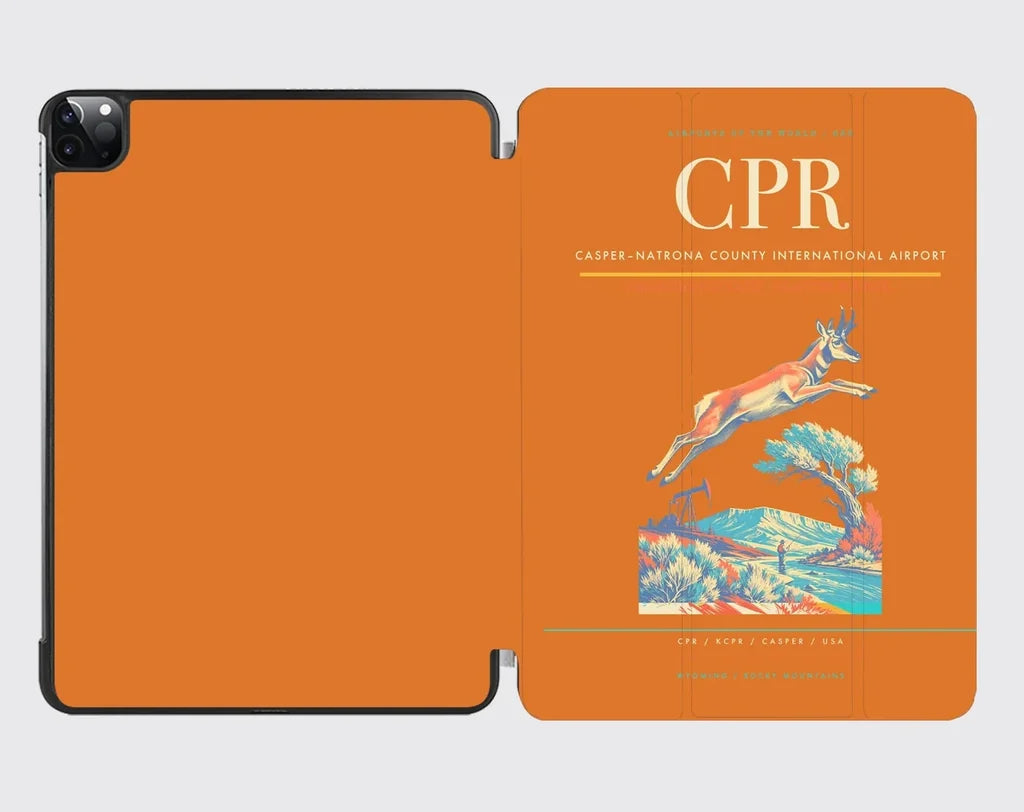 Casper–Natrona County International Airport (CPR) design on orange ipad tablet case