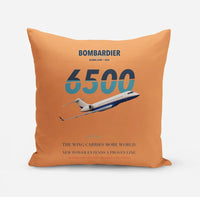 Thumbnail for Bombardier Global 6500 design on orange pillow