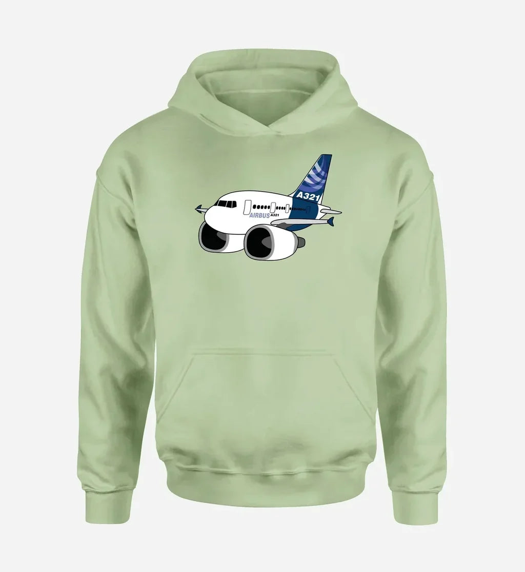Cartoon Airbus A321 - Light Green