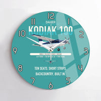 Thumbnail for Daher Kodiak 100 Series III design on turquoise no frame wall clock