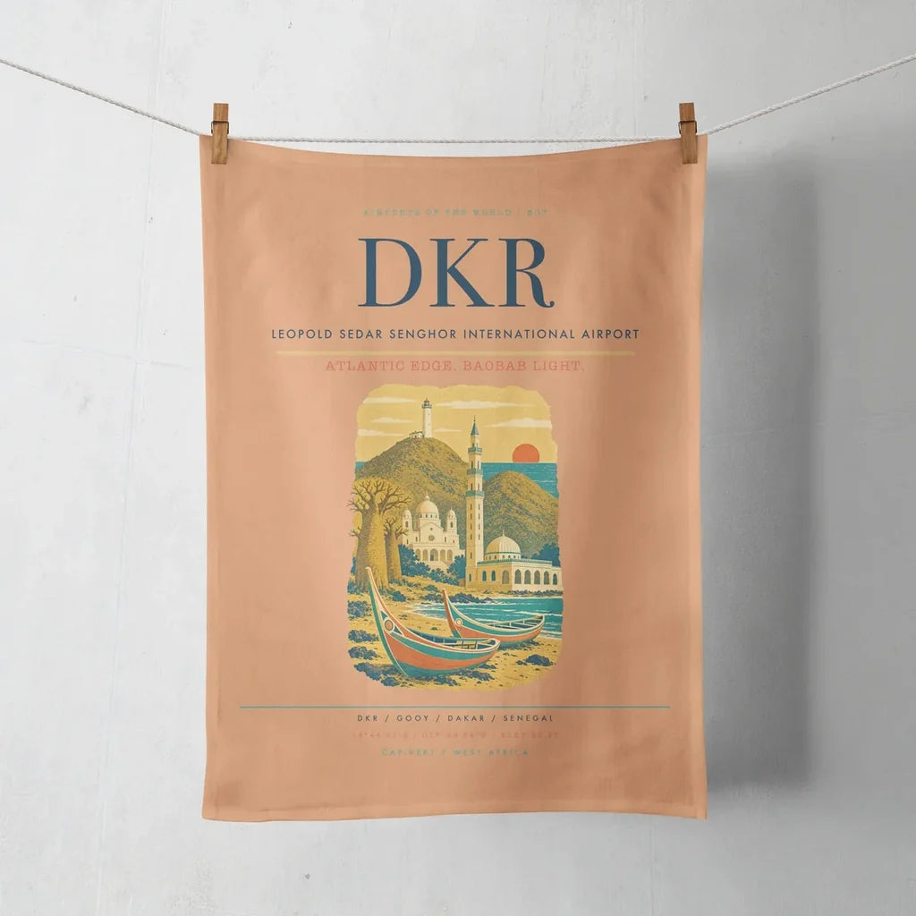 Leopold Sedar Senghor International Airport (DKR) design on orange towel