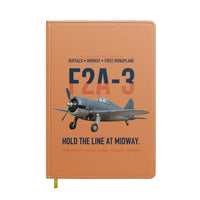 Thumbnail for F2A-3 Buffalo Hold the Line at Midway design on orange notebook