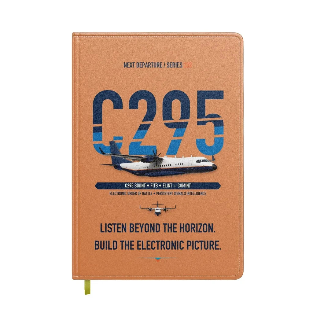 Airbus C295 SIGINT design on orange notebook