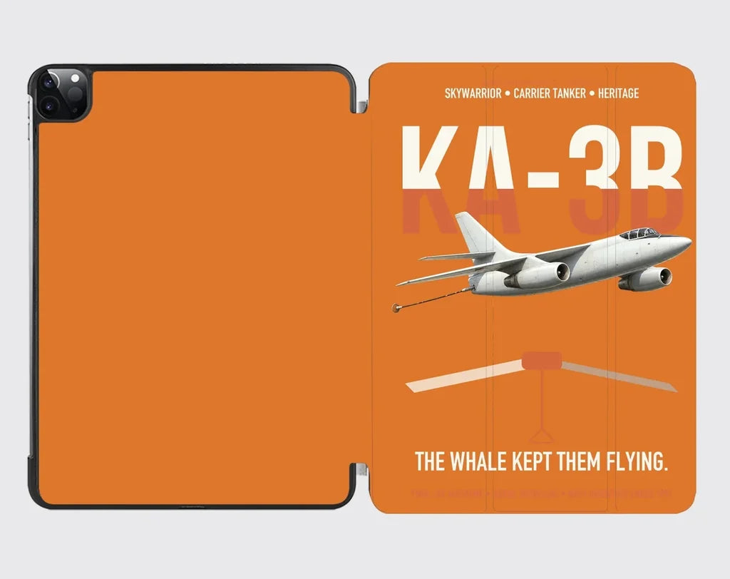 KA-3B Skywarrior design on orange ipad tablet case