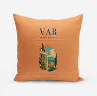 Thumbnail for Varna Airport (VAR) design on orange pillow