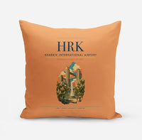 Thumbnail for Kharkiv International Airport (HRK) design on orange pillow