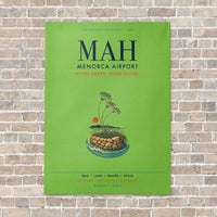 Thumbnail for Menorca Airport MAH vertical canvas print - no frame - light green background