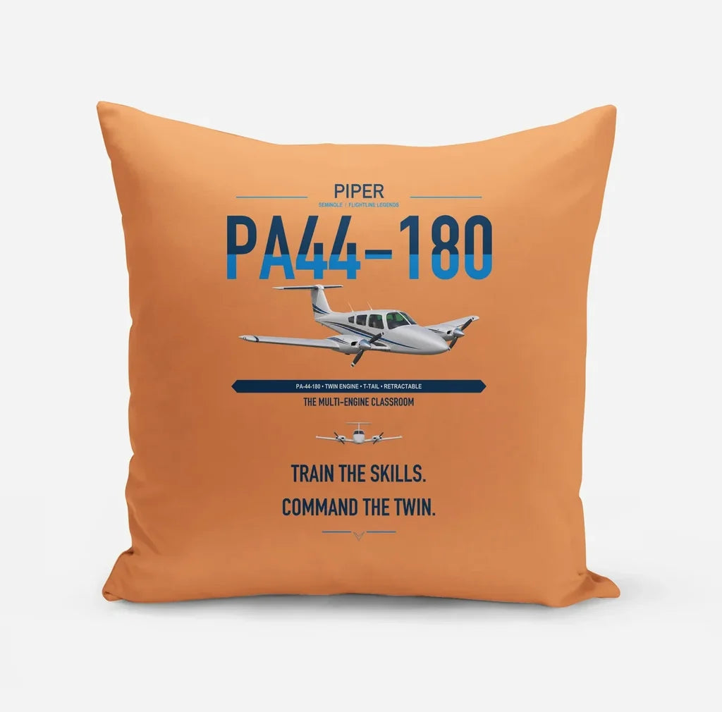 Piper PA-44-180 Seminole design on orange pillow