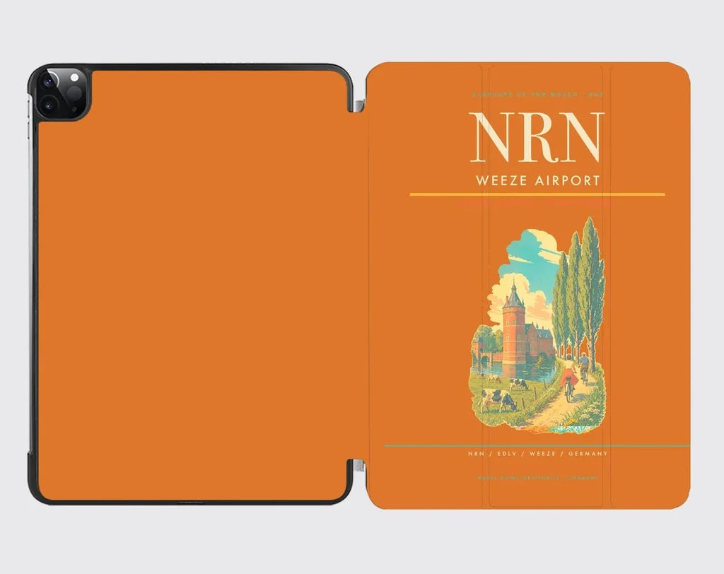 Weeze Airport (NRN) design on orange ipad tablet case