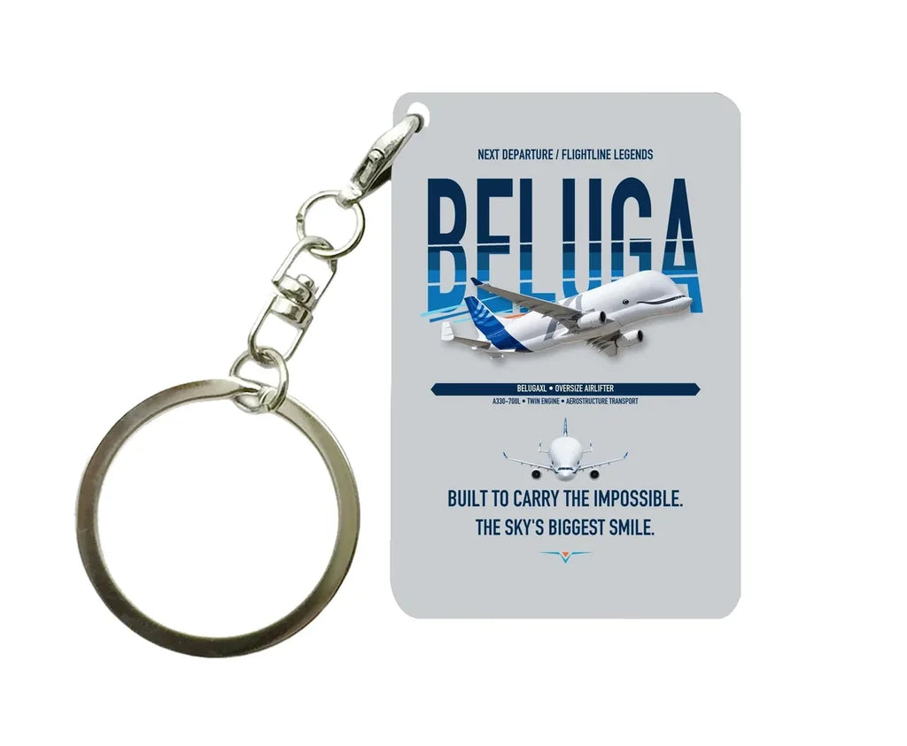 Airbus BelugaXL Key Chain design on light gray key chain