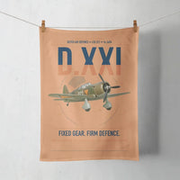 Thumbnail for Fokker D.XXI — Dutch LVA aircraft 221 design on orange towel