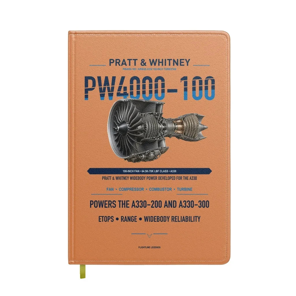 PW4000-100 design on orange notebook
