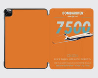 Thumbnail for Bombardier Global 7500 design on orange ipad tablet case