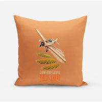 Thumbnail for Low And Level Fields Ahead design on orange pillow