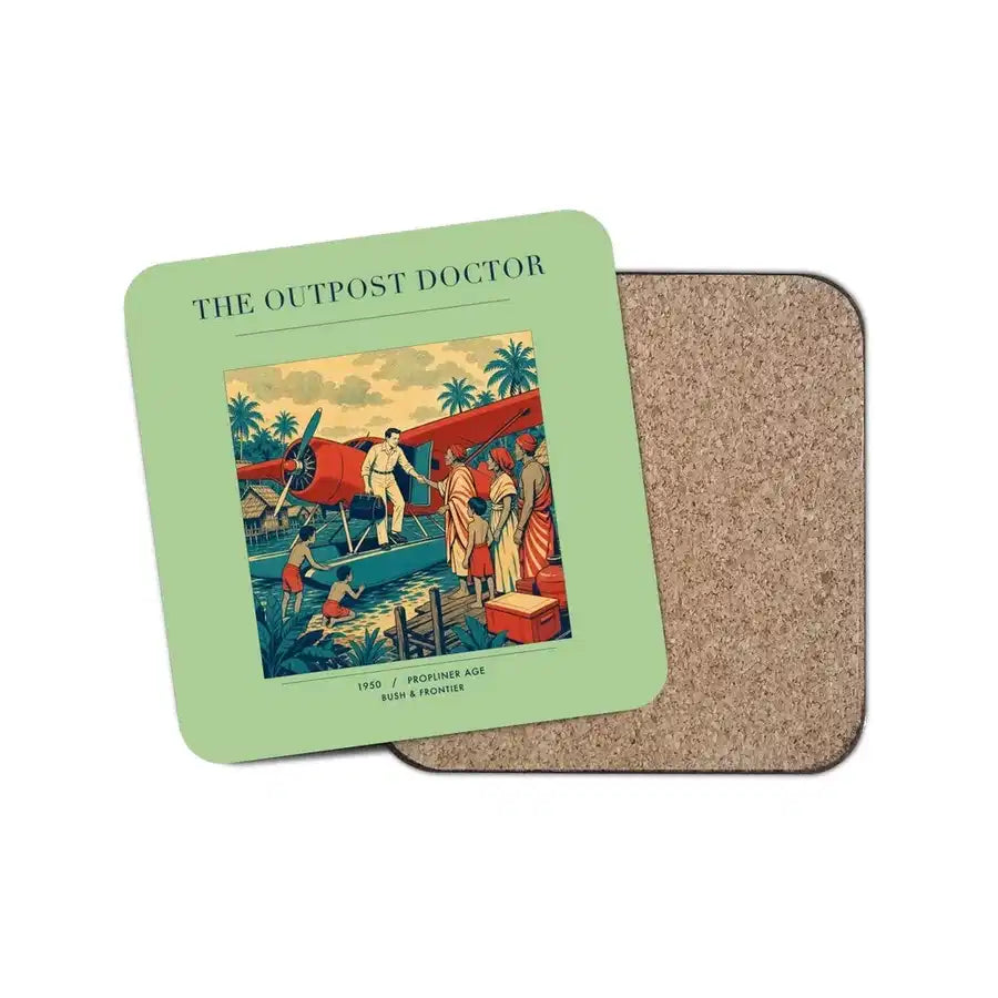 The Outpost Doctor - Designed Coasters design on light green 1-piece